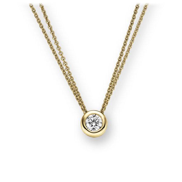 Collier in Gelbgold 585 mit zus. 0,15 ct. Brillant tw, vs von 123gold - E-2TX1A-GG5-1Z850Z Collier in Gelbgold 585 mit zus. 0,15 ct. Brillant tw, vs von 123gold - E-2TX1A-GG5-1Z850Z