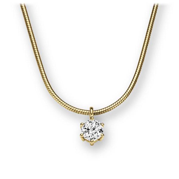Collier in Gelbgold 585 mit zus. 0,15 ct. Brillant tw, vs von 123gold - E-2U6JH-GG5-1Z84ZZ Collier in Gelbgold 585 mit zus. 0,15 ct. Brillant tw, vs von 123gold - E-2U6JH-GG5-1Z84ZZ
