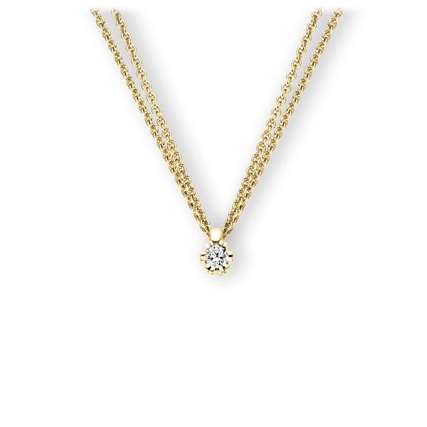 Collier in Gelbgold 585 mit zus. 0,15 ct. Brillant tw, vs von 123gold - E-3WINB-GG5-1Z84ZZ Collier in Gelbgold 585 mit zus. 0,15 ct. Brillant tw, vs von 123gold - E-3WINB-GG5-1Z84ZZ