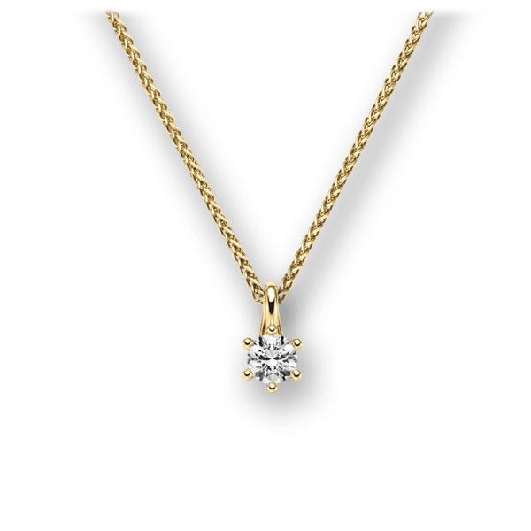 Collier in Gelbgold 585 mit zus. 0,15 ct. Brillant tw, vs von acredo - A-10L8NA-GG5-1TN9IZ Collier in Gelbgold 585 mit zus. 0,15 ct. Brillant tw, vs von acredo - A-10L8NA-GG5-1TN9IZ