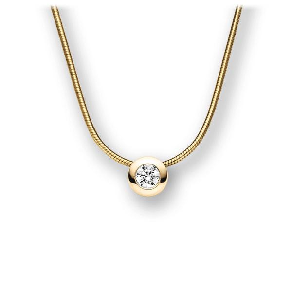 Collier in Gelbgold 585 mit zus. 0,15 ct. Brillant tw, vs von acredo - A-10M96R-GG5-1TXFAZ Collier in Gelbgold 585 mit zus. 0,15 ct. Brillant tw, vs von acredo - A-10M96R-GG5-1TXFAZ