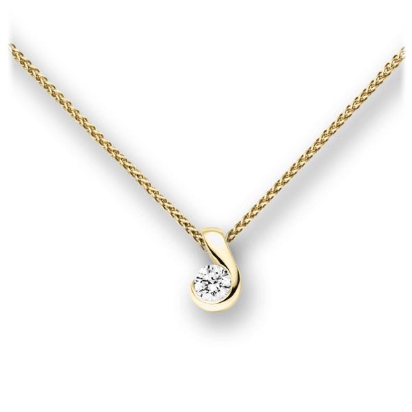 Collier in Gelbgold 585 mit zus. 0,15 ct. Brillant tw, vs von acredo - A-10M96S-GG5-2LH73Z Collier in Gelbgold 585 mit zus. 0,15 ct. Brillant tw, vs von acredo - A-10M96S-GG5-2LH73Z