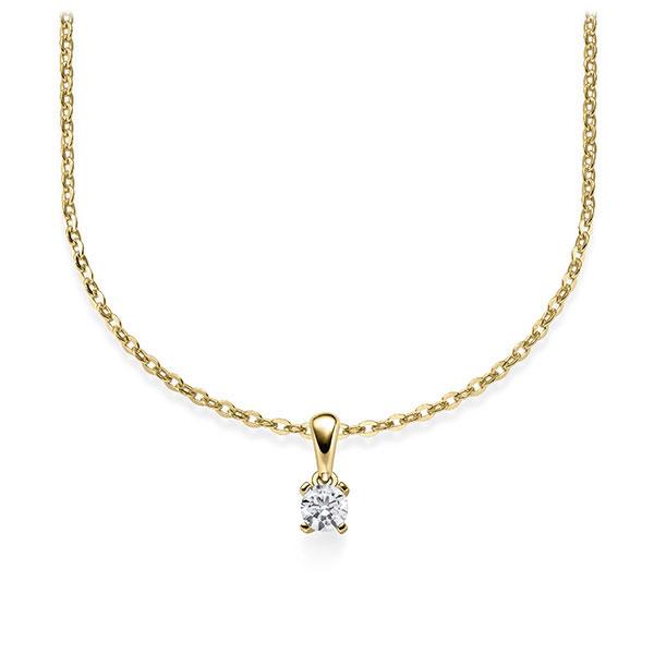 Collier in Gelbgold 585 mit zus. 0,1 ct. Brillant tw, si von Steinberg - Q-ZLJ3I-GG5-1U12I3Z Collier in Gelbgold 585 mit zus. 0,1 ct. Brillant tw, si von Steinberg - Q-ZLJ3I-GG5-1U12I3Z