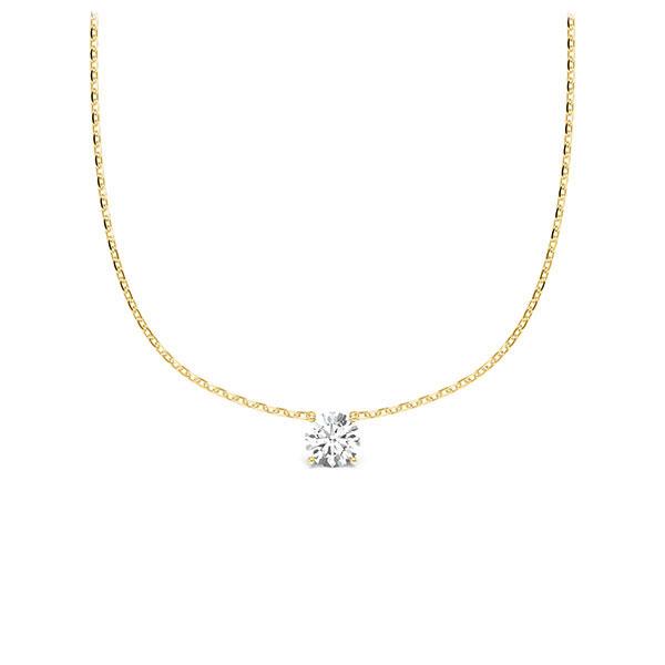 Collier in Gelbgold 585 mit zus. 0,1 ct. Brillant tw, si von Steinberg - Q-ZLLF3-GG5-1U12I3Z Collier in Gelbgold 585 mit zus. 0,1 ct. Brillant tw, si von Steinberg - Q-ZLLF3-GG5-1U12I3Z