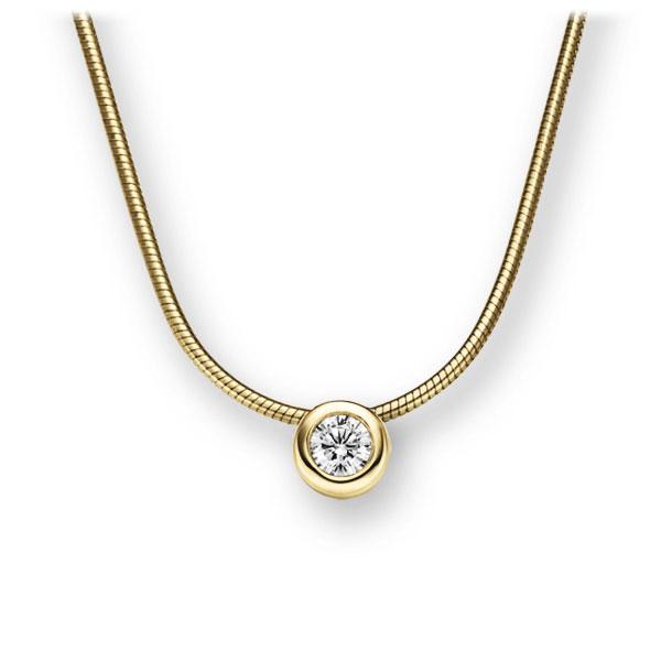 Collier in Gelbgold 585 mit zus. 0,1 ct. Brillant tw, vs von 123gold - E-2TWXT-GG5-1Z8K4Z Collier in Gelbgold 585 mit zus. 0,1 ct. Brillant tw, vs von 123gold - E-2TWXT-GG5-1Z8K4Z
