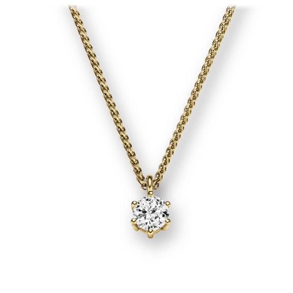 Collier in Gelbgold 585 mit zus. 0,1 ct. Brillant tw, vs von 123gold - E-2U6QY-GG5-1TMRBZ Collier in Gelbgold 585 mit zus. 0,1 ct. Brillant tw, vs von 123gold - E-2U6QY-GG5-1TMRBZ