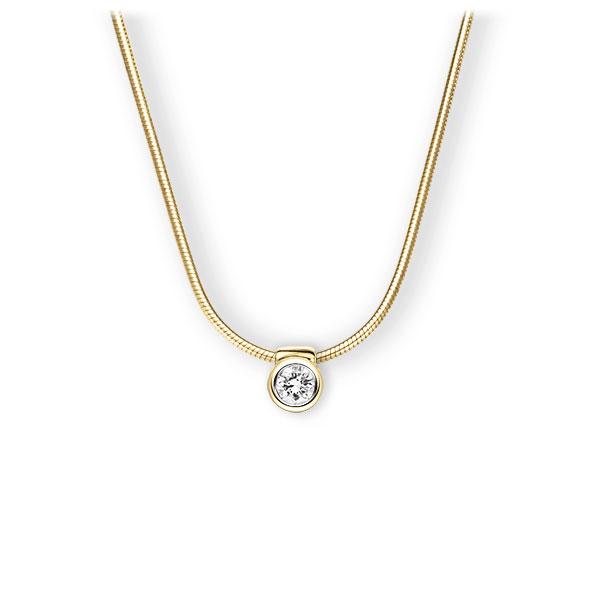 Collier in Gelbgold 585 mit zus. 0,1 ct. Brillant tw, vs von 123gold - E-3VB6Z-GG5-1Z8K4Z Collier in Gelbgold 585 mit zus. 0,1 ct. Brillant tw, vs von 123gold - E-3VB6Z-GG5-1Z8K4Z