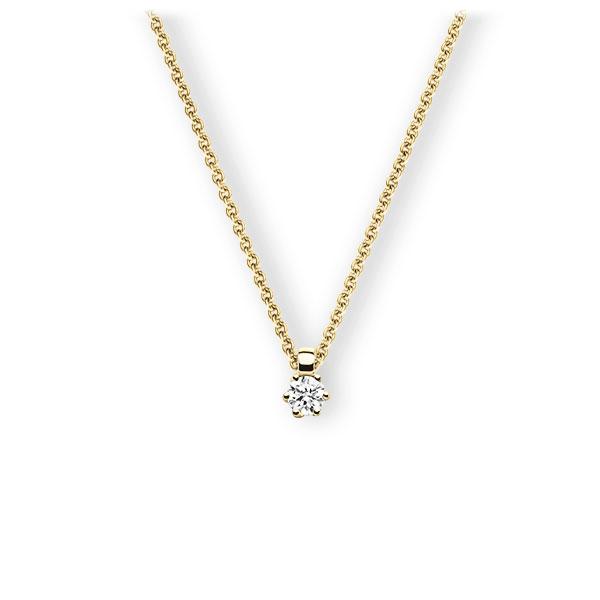 Collier in Gelbgold 585 mit zus. 0,1 ct. Brillant tw, vs von 123gold - E-3VBDU-GG5-1TMRBZ Collier in Gelbgold 585 mit zus. 0,1 ct. Brillant tw, vs von 123gold - E-3VBDU-GG5-1TMRBZ