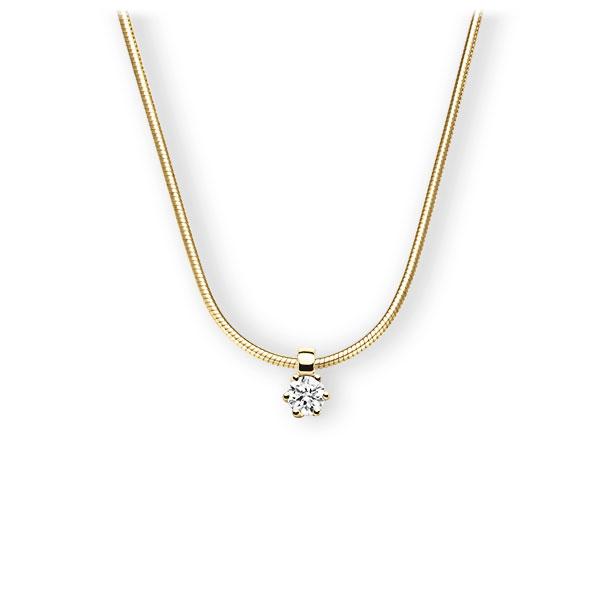 Collier in Gelbgold 585 mit zus. 0,1 ct. Brillant tw, vs von 123gold - E-3VBID-GG5-1TMRBZ Collier in Gelbgold 585 mit zus. 0,1 ct. Brillant tw, vs von 123gold - E-3VBID-GG5-1TMRBZ