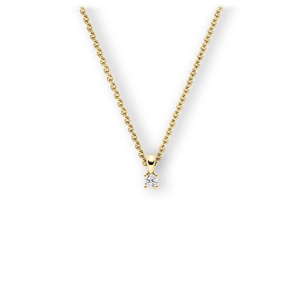 Collier in Gelbgold 585 mit zus. 0,1 ct. Brillant tw, vs von 123gold - E-3WIC9-GG5-1TT9DZ Collier in Gelbgold 585 mit zus. 0,1 ct. Brillant tw, vs von 123gold - E-3WIC9-GG5-1TT9DZ