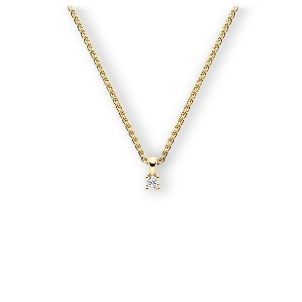 Collier in Gelbgold 585 mit zus. 0,1 ct. Brillant tw, vs von 123gold - E-3WII2-GG5-1TT9DZ Collier in Gelbgold 585 mit zus. 0,1 ct. Brillant tw, vs von 123gold - E-3WII2-GG5-1TT9DZ