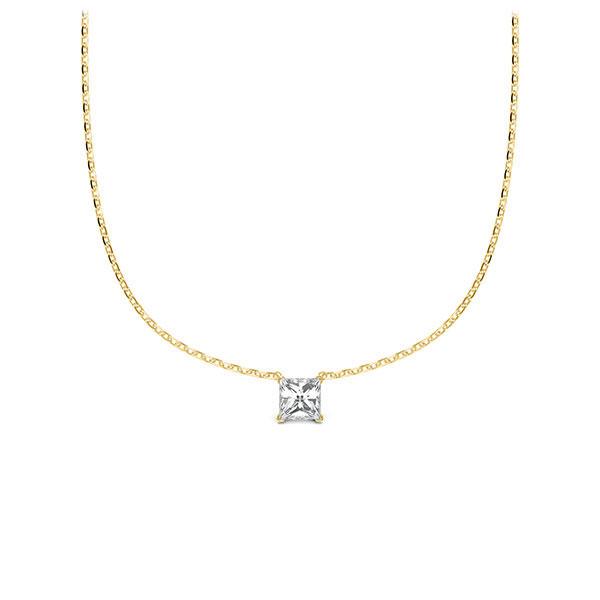 Collier in Gelbgold 585 mit zus. 0,1 ct. Prinzess-Diamant tw, si von Steinberg - Q-ZLD9C-GG5-1Q9JFJZ Collier in Gelbgold 585 mit zus. 0,1 ct. Prinzess-Diamant tw, si von Steinberg - Q-ZLD9C-GG5-1Q9JFJZ