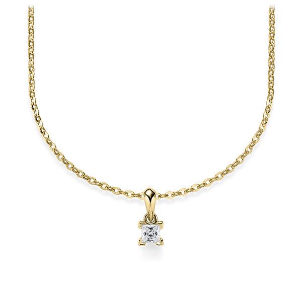 Collier in Gelbgold 585 mit zus. 0,1 ct. Prinzess-Diamant tw, si von Steinberg - Q-ZLF0E-GG5-1Q9JFJZ Collier in Gelbgold 585 mit zus. 0,1 ct. Prinzess-Diamant tw, si von Steinberg - Q-ZLF0E-GG5-1Q9JFJZ