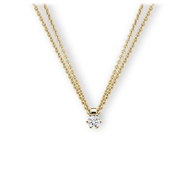 Collier in Gelbgold 585 mit zus. 0,25 ct. Brillant tw, vs von 123gold - E-3VBF8-GG5-1TMYJZ Collier in Gelbgold 585 mit zus. 0,25 ct. Brillant tw, vs von 123gold - E-3VBF8-GG5-1TMYJZ