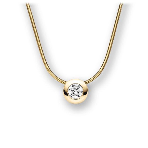 Collier in Gelbgold 585 mit zus. 0,25 ct. Brillant tw, vs von acredo - A-10L88W-GG5-1TXF4Z Collier in Gelbgold 585 mit zus. 0,25 ct. Brillant tw, vs von acredo - A-10L88W-GG5-1TXF4Z