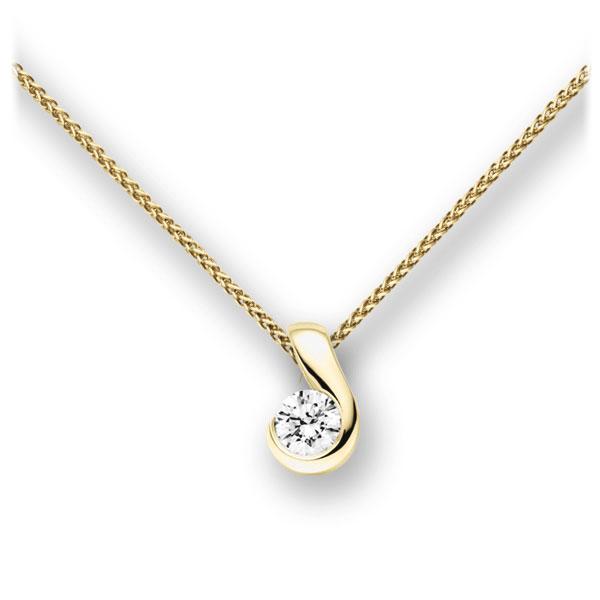Collier in Gelbgold 585 mit zus. 0,25 ct. Brillant tw, vs von acredo - A-10LAM8-GG5-2LGIXZ Collier in Gelbgold 585 mit zus. 0,25 ct. Brillant tw, vs von acredo - A-10LAM8-GG5-2LGIXZ