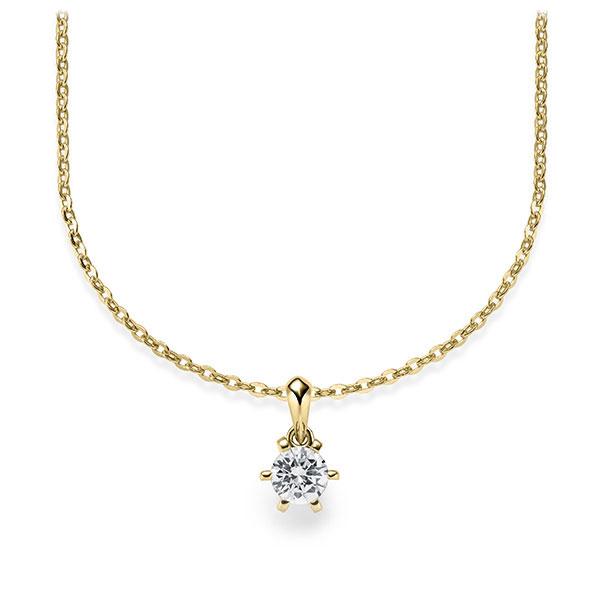 Collier in Gelbgold 585 mit zus. 0,25 ct. Brillant tw, vs von Steinberg - Q-ZLCHM-GG5-1U0ZYXZ Collier in Gelbgold 585 mit zus. 0,25 ct. Brillant tw, vs von Steinberg - Q-ZLCHM-GG5-1U0ZYXZ