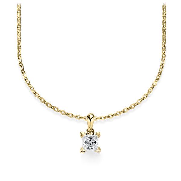 Collier in Gelbgold 585 mit zus. 0,25 ct. Prinzess-Diamant tw, si von Steinberg - Q-ZLF0I-GG5-1A2TJBZ Collier in Gelbgold 585 mit zus. 0,25 ct. Prinzess-Diamant tw, si von Steinberg - Q-ZLF0I-GG5-1A2TJBZ