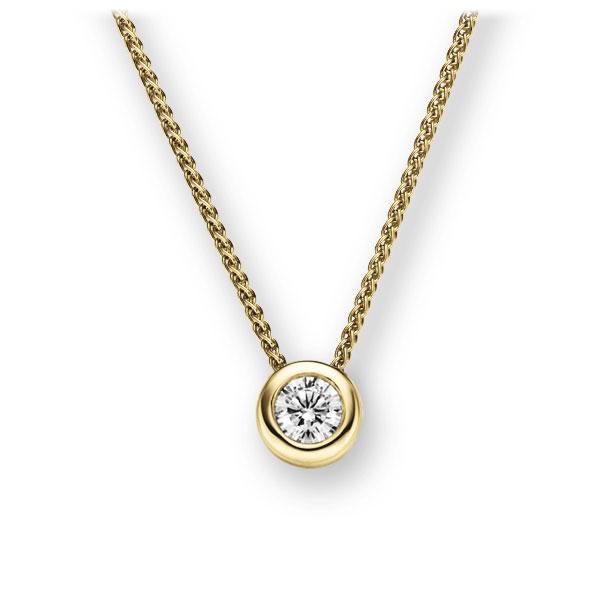 Collier in Gelbgold 585 mit zus. 0,2 ct. Brillant tw, vs von 123gold - E-2TX3C-GG5-2KTPGZ Collier in Gelbgold 585 mit zus. 0,2 ct. Brillant tw, vs von 123gold - E-2TX3C-GG5-2KTPGZ