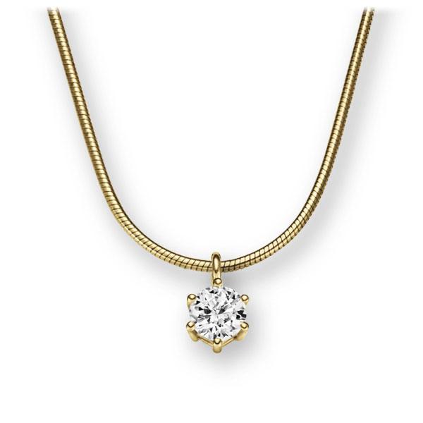 Collier in Gelbgold 585 mit zus. 0,2 ct. Brillant tw, vs von 123gold - E-2U6JI-GG5-1TMRHZ Collier in Gelbgold 585 mit zus. 0,2 ct. Brillant tw, vs von 123gold - E-2U6JI-GG5-1TMRHZ