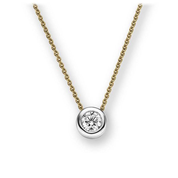 Collier in Gelbgold 585 Weißgold 585 mit 0,3 ct. Brillant tw, si von 123gold - E-2TW7G-GW5-1R7KAMZ Collier in Gelbgold 585 Weißgold 585 mit 0,3 ct. Brillant tw, si von 123gold - E-2TW7G-GW5-1R7KAMZ