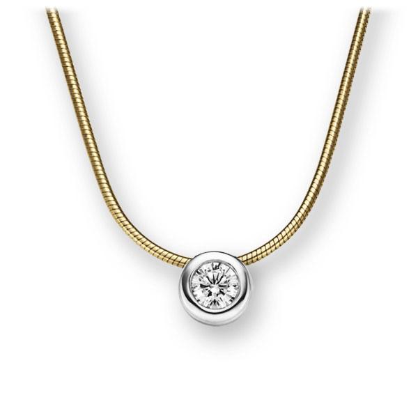Collier in Gelbgold 585 Weißgold 585 mit 0,3 ct. Brillant tw, vs von 123gold - E-2TWY8-GW5-1IV5DGZ Collier in Gelbgold 585 Weißgold 585 mit 0,3 ct. Brillant tw, vs von 123gold - E-2TWY8-GW5-1IV5DGZ
