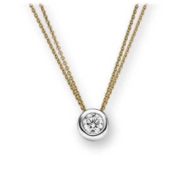 Collier in Gelbgold 585 Weissgold 585 mit 0,3 ct. Brillant tw, vs von 123gold - E-2TX1L-GW5-1IV5DGZ Collier in Gelbgold 585 Weissgold 585 mit 0,3 ct. Brillant tw, vs von 123gold - E-2TX1L-GW5-1IV5DGZ