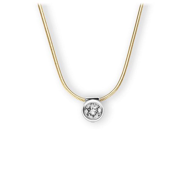 Collier in Gelbgold 585 Weißgold 585 mit 0,3 ct. Brillant tw, vs von 123gold - E-3VB7C-GW5-1IV5DGZ Collier in Gelbgold 585 Weißgold 585 mit 0,3 ct. Brillant tw, vs von 123gold - E-3VB7C-GW5-1IV5DGZ