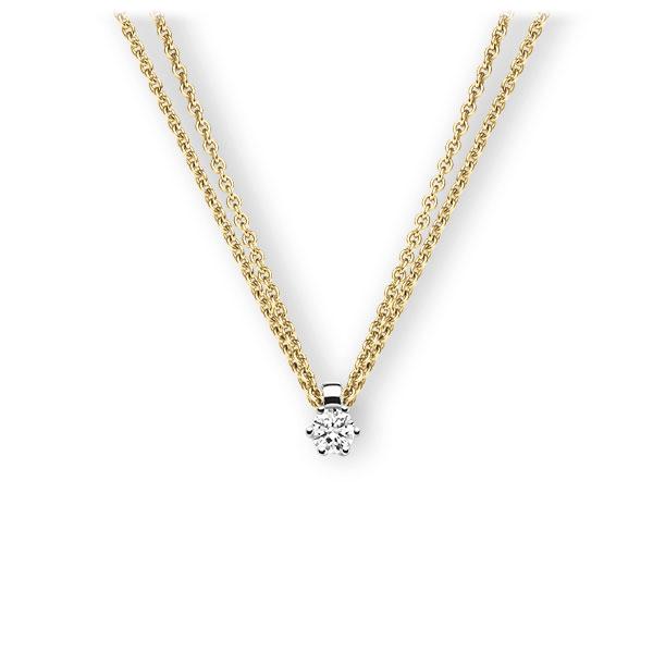 Collier in Gelbgold 585 Weißgold 585 mit 0,3 ct. Brillant tw, vs von 123gold - E-3VBFI-GW5-1IV54LZ Collier in Gelbgold 585 Weißgold 585 mit 0,3 ct. Brillant tw, vs von 123gold - E-3VBFI-GW5-1IV54LZ