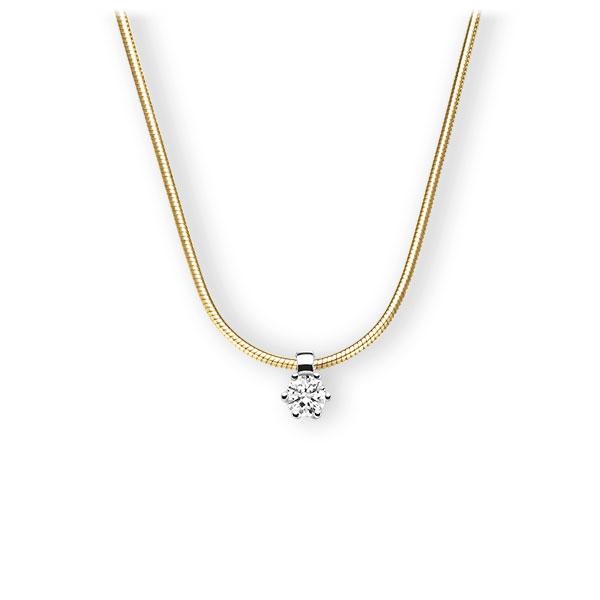 Collier in Gelbgold 585 Weißgold 585 mit 0,3 ct. Brillant tw, vs von 123gold - E-3VBIT-GW5-1IV54LZ Collier in Gelbgold 585 Weißgold 585 mit 0,3 ct. Brillant tw, vs von 123gold - E-3VBIT-GW5-1IV54LZ