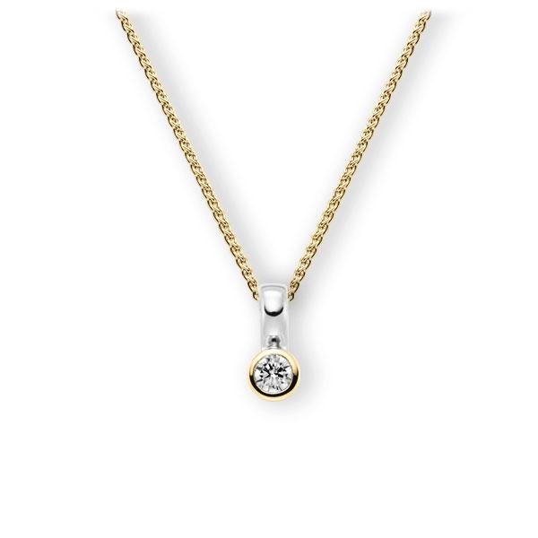 Collier in Gelbgold 585 Weißgold 585 mit 0,3 ct. Brillant tw, vs von 123gold - E-3WIZL-GW5-1IV5DGZ Collier in Gelbgold 585 Weißgold 585 mit 0,3 ct. Brillant tw, vs von 123gold - E-3WIZL-GW5-1IV5DGZ