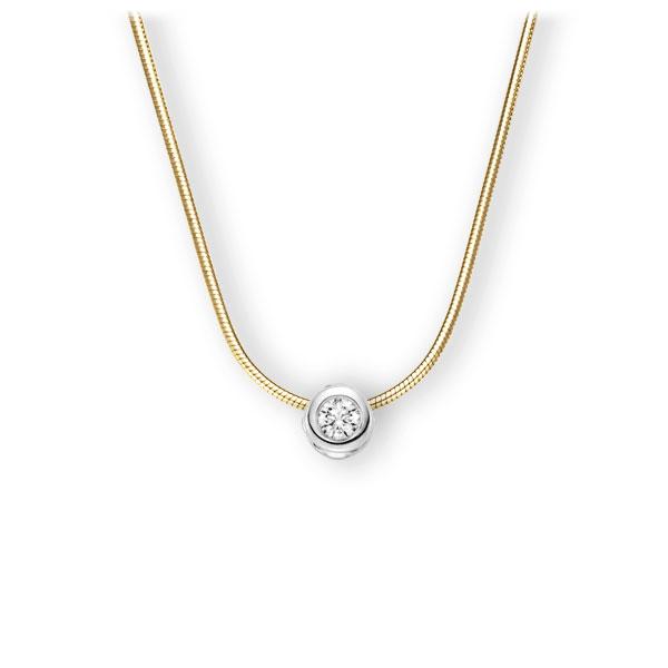 Collier in Gelbgold 585 Weißgold 585 mit 0,3 ct. Brillant tw, vs von 123gold - E-3WJ4C-GW5-1IV5DGZ Collier in Gelbgold 585 Weißgold 585 mit 0,3 ct. Brillant tw, vs von 123gold - E-3WJ4C-GW5-1IV5DGZ