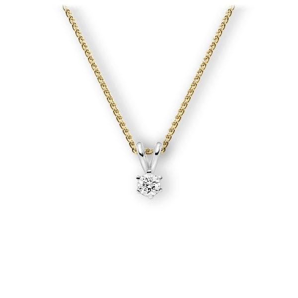 Collier in Gelbgold 585 Weißgold 585 mit 0,3 ct. Brillant tw, vs von 123gold - E-3WJZB-GW5-1IV54LZ Collier in Gelbgold 585 Weißgold 585 mit 0,3 ct. Brillant tw, vs von 123gold - E-3WJZB-GW5-1IV54LZ