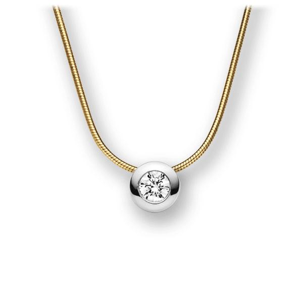 Collier in Gelbgold 585 Weißgold 585 mit 0,3 ct. Brillant tw, vs von acredo - A-10LU4B-GW5-1IV5DGZ Collier in Gelbgold 585 Weißgold 585 mit 0,3 ct. Brillant tw, vs von acredo - A-10LU4B-GW5-1IV5DGZ