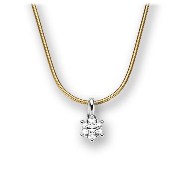 Collier in Gelbgold 585 Weißgold 585 mit 0,3 ct. Brillant tw, vs von acredo - A-10M9RJ-GW5-1IV54LZ Collier in Gelbgold 585 Weißgold 585 mit 0,3 ct. Brillant tw, vs von acredo - A-10M9RJ-GW5-1IV54LZ
