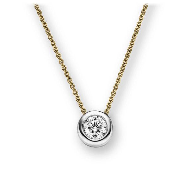 Collier in Gelbgold 585 Weißgold 585 mit 0,4 ct. Brillant tw, si von 123gold - E-2TW7H-GW5-1R7KANZ Collier in Gelbgold 585 Weißgold 585 mit 0,4 ct. Brillant tw, si von 123gold - E-2TW7H-GW5-1R7KANZ