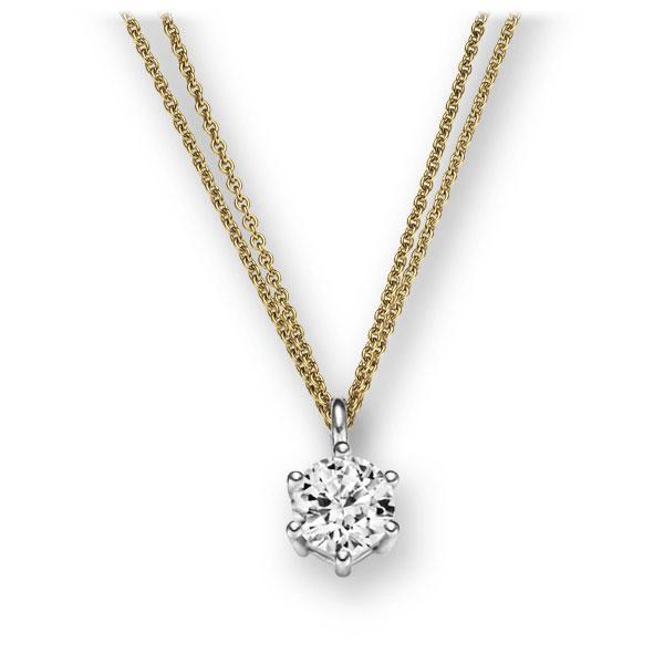 Collier in Gelbgold 585 Weißgold 585 mit 0,4 ct. Brillant tw, vs von 123gold - E-2U6NT-GW5-1IV561Z Collier in Gelbgold 585 Weißgold 585 mit 0,4 ct. Brillant tw, vs von 123gold - E-2U6NT-GW5-1IV561Z