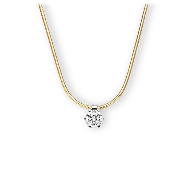 Collier in Gelbgold 585 Weißgold 585 mit 0,4 ct. Brillant tw, vs von 123gold - E-3VBIU-GW5-1IV561Z Collier in Gelbgold 585 Weißgold 585 mit 0,4 ct. Brillant tw, vs von 123gold - E-3VBIU-GW5-1IV561Z