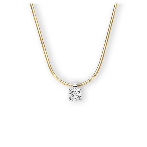 Collier in Gelbgold 585 Weissgold 585 mit 0,4 ct. Brillant tw, vs von 123gold - E-3WI8R-GW5-1IV52LZ Collier in Gelbgold 585 Weissgold 585 mit 0,4 ct. Brillant tw, vs von 123gold - E-3WI8R-GW5-1IV52LZ