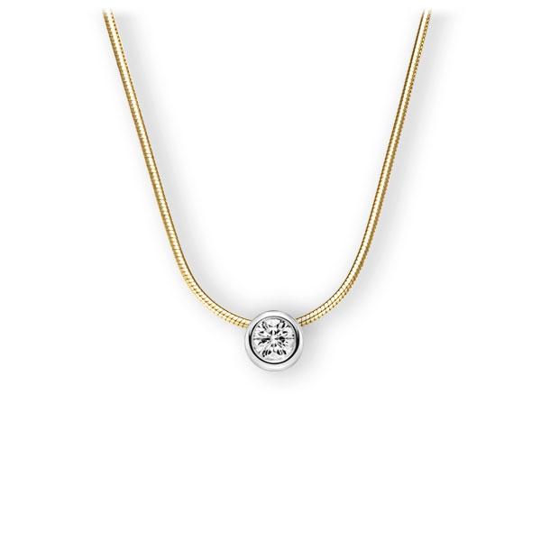 Collier in Gelbgold 585 Weißgold 585 mit 0,4 ct. Brillant tw, vs von 123gold - E-3WJIV-GW5-1IV50BZ Collier in Gelbgold 585 Weißgold 585 mit 0,4 ct. Brillant tw, vs von 123gold - E-3WJIV-GW5-1IV50BZ