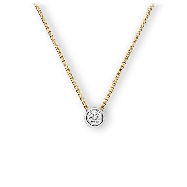 Collier in Gelbgold 585 Weißgold 585 mit 0,4 ct. Brillant tw, vs von 123gold - E-3WJJW-GW5-1IV50BZ Collier in Gelbgold 585 Weißgold 585 mit 0,4 ct. Brillant tw, vs von 123gold - E-3WJJW-GW5-1IV50BZ