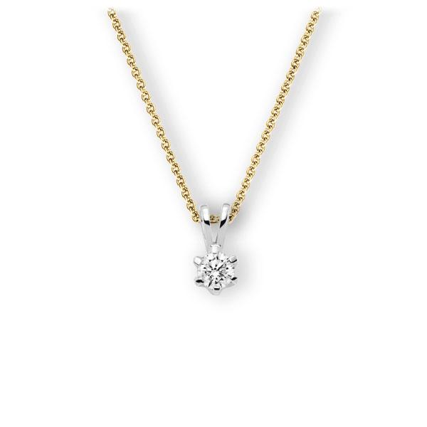 Collier in Gelbgold 585 Weißgold 585 mit 0,4 ct. Brillant tw, vs von 123gold - E-3WJSL-GW5-1IV561Z Collier in Gelbgold 585 Weißgold 585 mit 0,4 ct. Brillant tw, vs von 123gold - E-3WJSL-GW5-1IV561Z