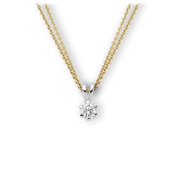Collier in Gelbgold 585 Weißgold 585 mit 0,4 ct. Brillant tw, vs von 123gold - E-3WJUB-GW5-1IV561Z Collier in Gelbgold 585 Weißgold 585 mit 0,4 ct. Brillant tw, vs von 123gold - E-3WJUB-GW5-1IV561Z