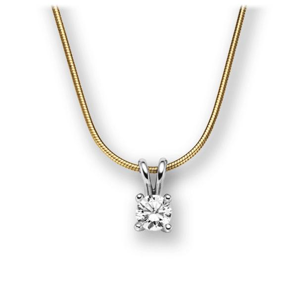 Collier in Gelbgold 585 Weissgold 585 mit 0,4 ct. Brillant tw, vs von acredo - A-10L2GL-GW5-1IV52LZ Collier in Gelbgold 585 Weissgold 585 mit 0,4 ct. Brillant tw, vs von acredo - A-10L2GL-GW5-1IV52LZ