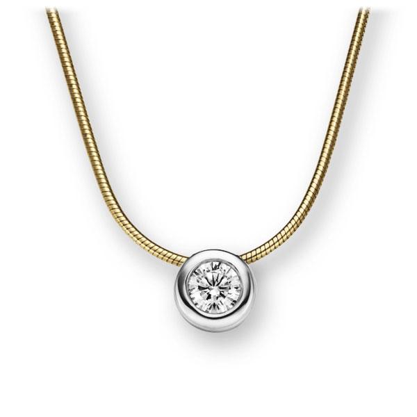 Collier in Gelbgold 585 Weißgold 585 mit 0,5 ct. Brillant tw, vs von 123gold - E-2TWYA-GW5-1IV4L1Z Collier in Gelbgold 585 Weißgold 585 mit 0,5 ct. Brillant tw, vs von 123gold - E-2TWYA-GW5-1IV4L1Z