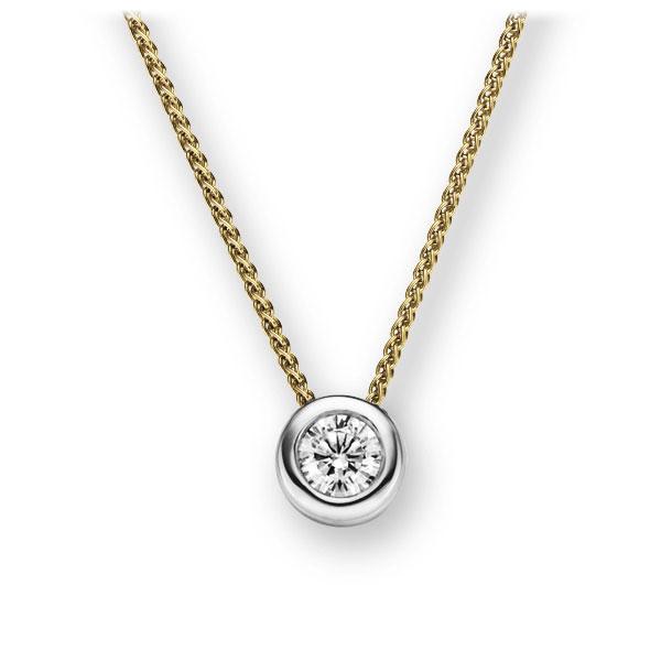 Collier in Gelbgold 585 Weißgold 585 mit 0,5 ct. Brillant tw, vs von 123gold - E-2TX3P-GW5-1IV4L1Z Collier in Gelbgold 585 Weißgold 585 mit 0,5 ct. Brillant tw, vs von 123gold - E-2TX3P-GW5-1IV4L1Z