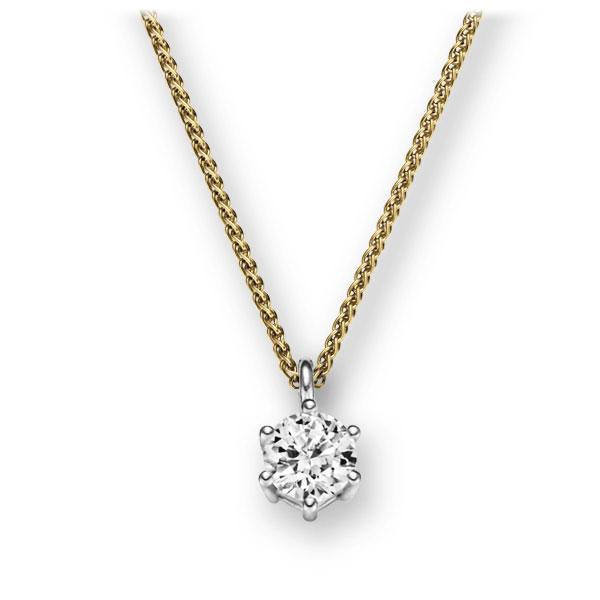 Collier in Gelbgold 585 Weißgold 585 mit 0,5 ct. Brillant tw, vs von 123gold - E-2U6RD-GW5-1IV54BZ Collier in Gelbgold 585 Weißgold 585 mit 0,5 ct. Brillant tw, vs von 123gold - E-2U6RD-GW5-1IV54BZ