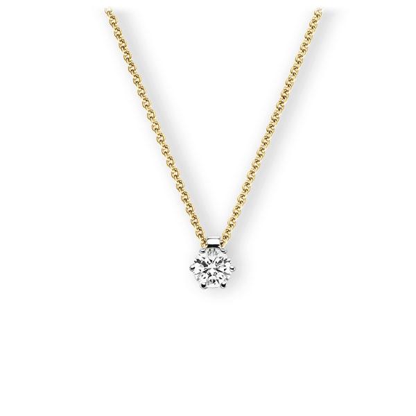 Collier in Gelbgold 585 Weißgold 585 mit 0,5 ct. Brillant tw, vs von 123gold - E-3VBEA-GW5-1IV54BZ Collier in Gelbgold 585 Weißgold 585 mit 0,5 ct. Brillant tw, vs von 123gold - E-3VBEA-GW5-1IV54BZ