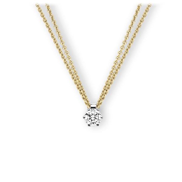 Collier in Gelbgold 585 Weißgold 585 mit 0,5 ct. Brillant tw, vs von 123gold - E-3VBFK-GW5-1IV54BZ Collier in Gelbgold 585 Weißgold 585 mit 0,5 ct. Brillant tw, vs von 123gold - E-3VBFK-GW5-1IV54BZ