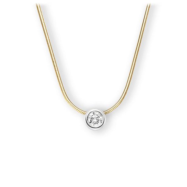 Collier in Gelbgold 585 Weißgold 585 mit 0,5 ct. Brillant tw, vs von 123gold - E-3WJ4E-GW5-1IV4L1Z Collier in Gelbgold 585 Weißgold 585 mit 0,5 ct. Brillant tw, vs von 123gold - E-3WJ4E-GW5-1IV4L1Z